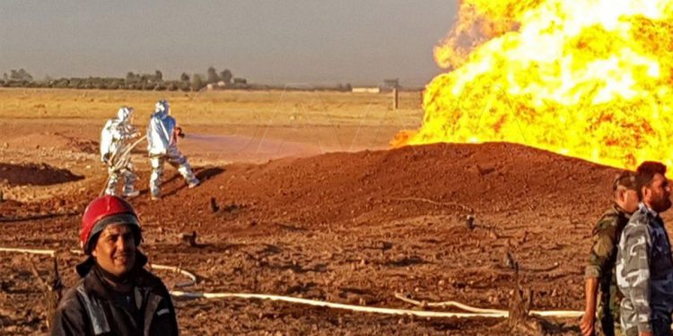 انقطاع الكهرباء في عموم سوريا وانفجار هائل بخط غاز (فيديو)