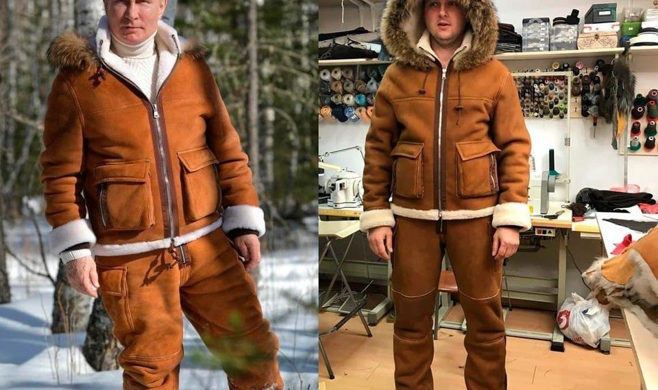 بوتين يرتدي معطفًا تركيًّا