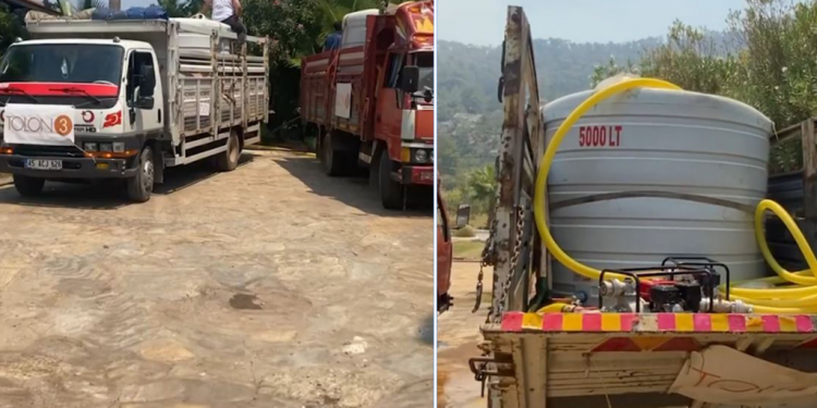 أهالي موغلا يخمدون النيران بوسائلهم الخاصة