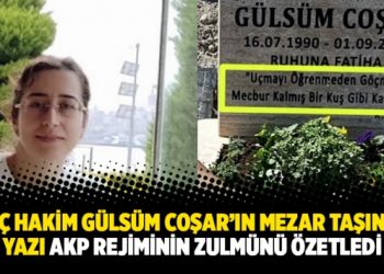 عبارة حزينة على شاهد قبر قاضية تركية فصلت من عملها