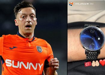 مسعود أوزيل يحصل على ساعة يد تحمل توقيع أردوغان