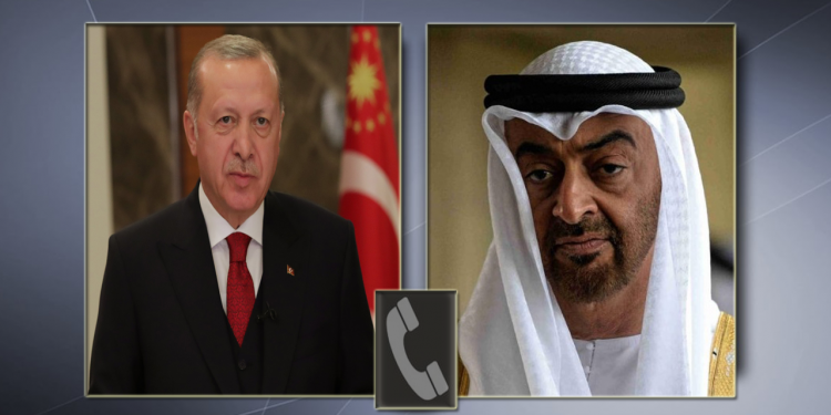 أردوغان يجري اتصالًا هاتفيًّا مع رئيس الإمارات 
