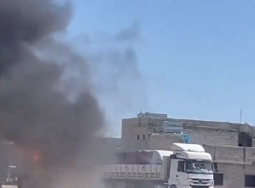 إحراق الشاحنات التركية في سوريا ردا على أحداث قيصري