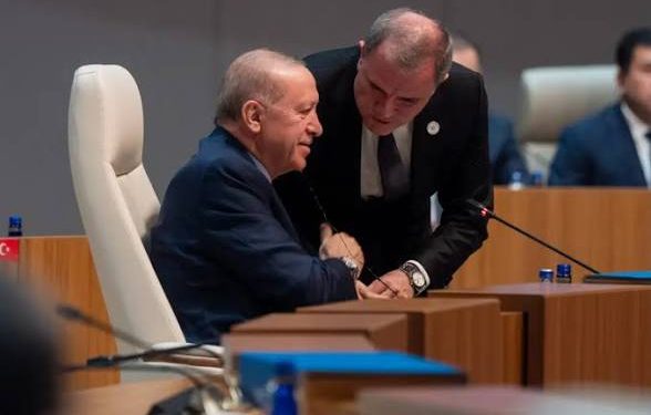 أردوغان يوقع بدلا من رئيس كازاخستان خلال قمة الدول التركية